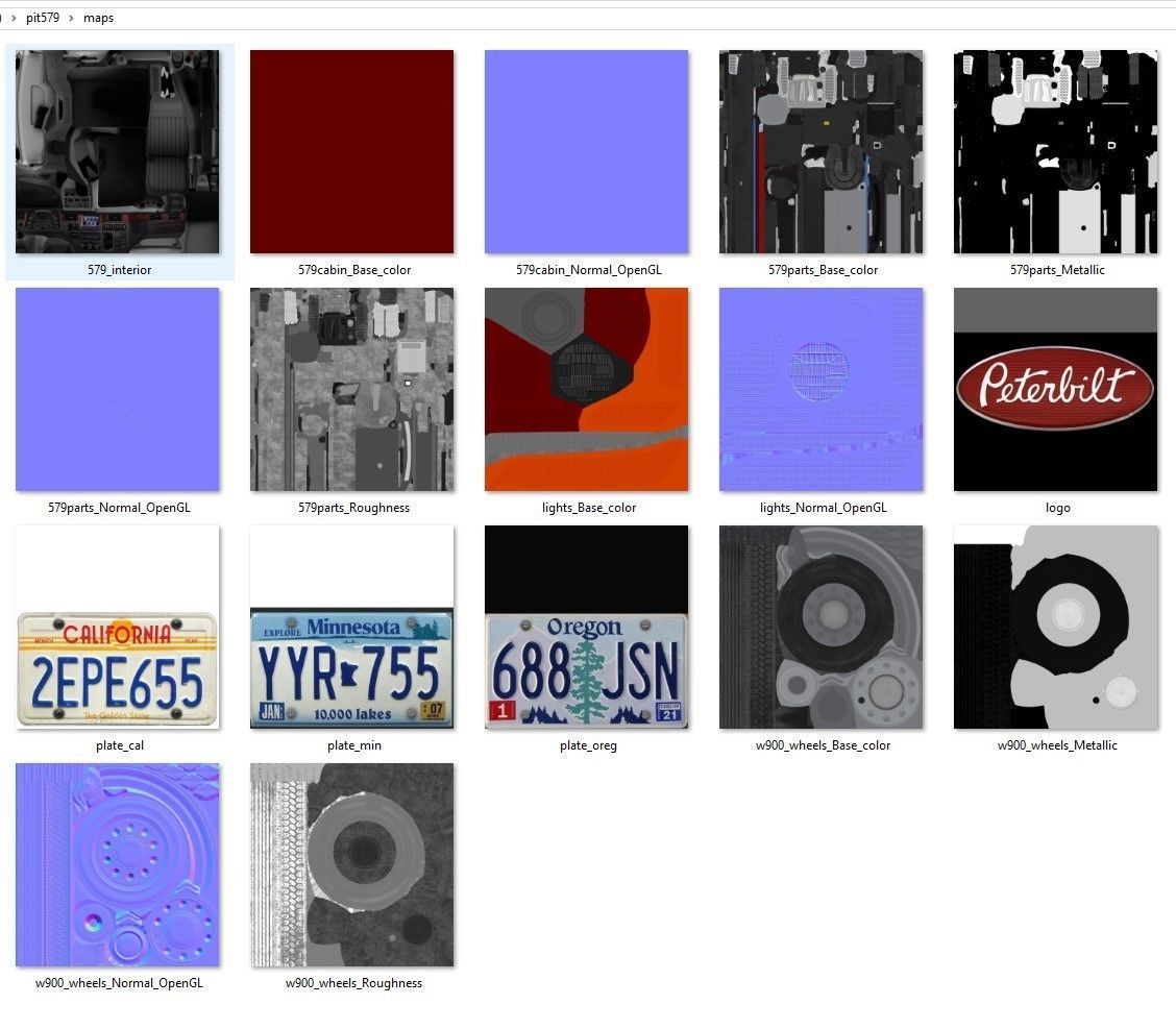 Peterbilt 579 truck Low-poly 3D model_47