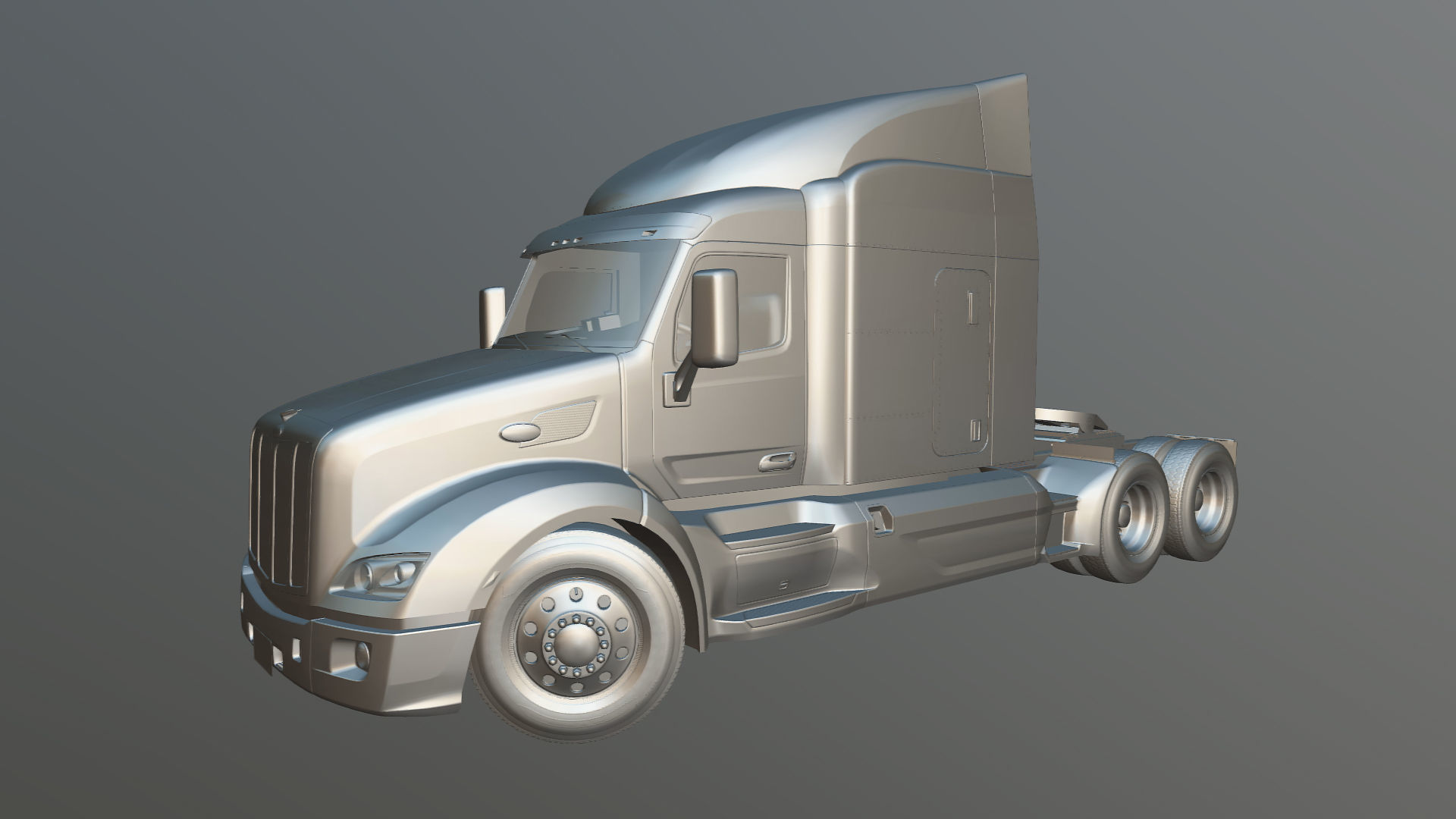 Peterbilt 579 truck Low-poly 3D model_31