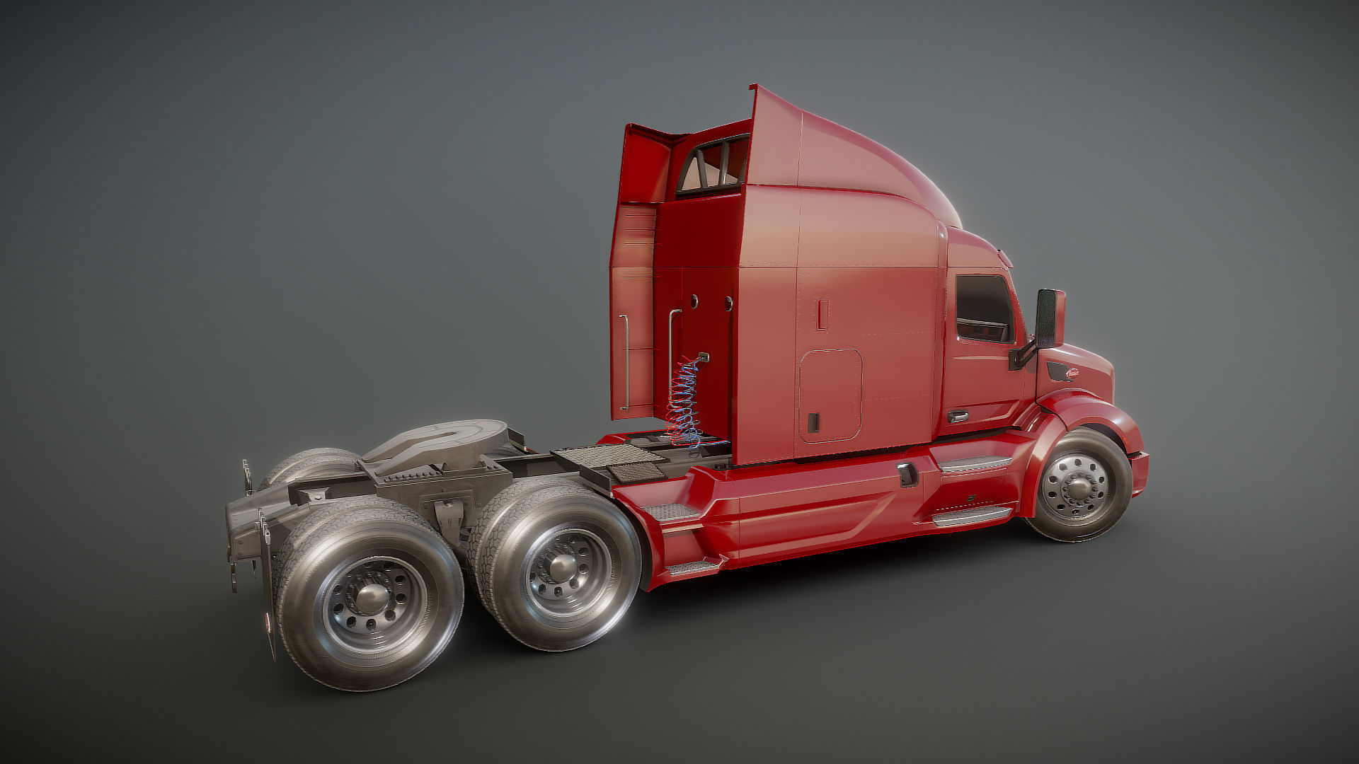 Peterbilt 579 truck Low-poly 3D model_19