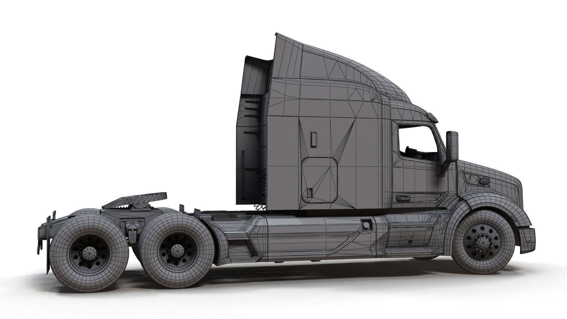 Peterbilt 579 truck Low-poly 3D model_14