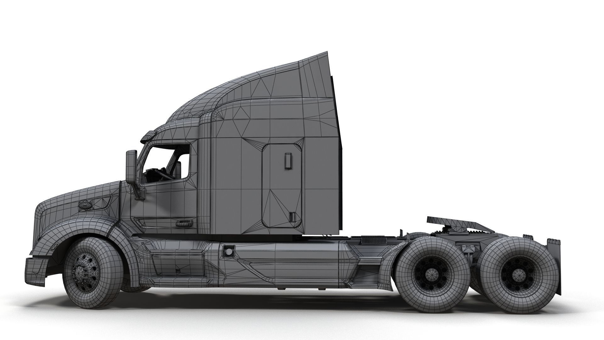 Peterbilt 579 truck Low-poly 3D model_13