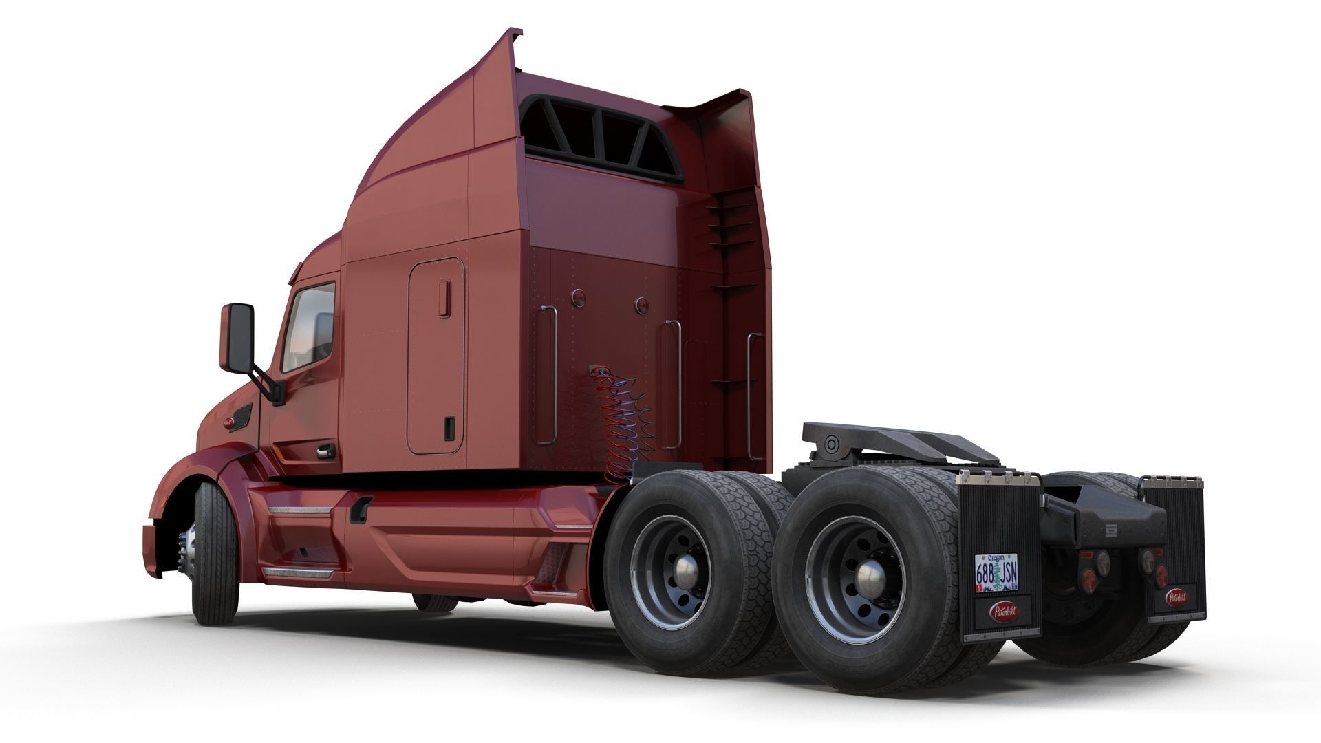 Peterbilt 579 truck Low-poly 3D model_8