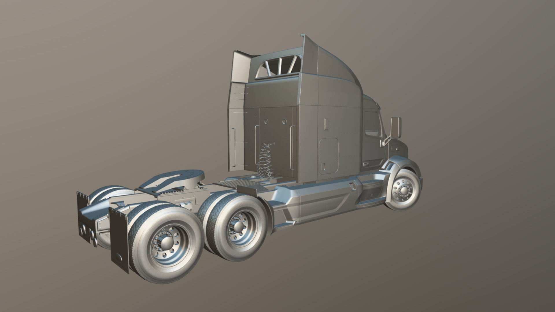Peterbilt 579 truck Low-poly 3D model_33