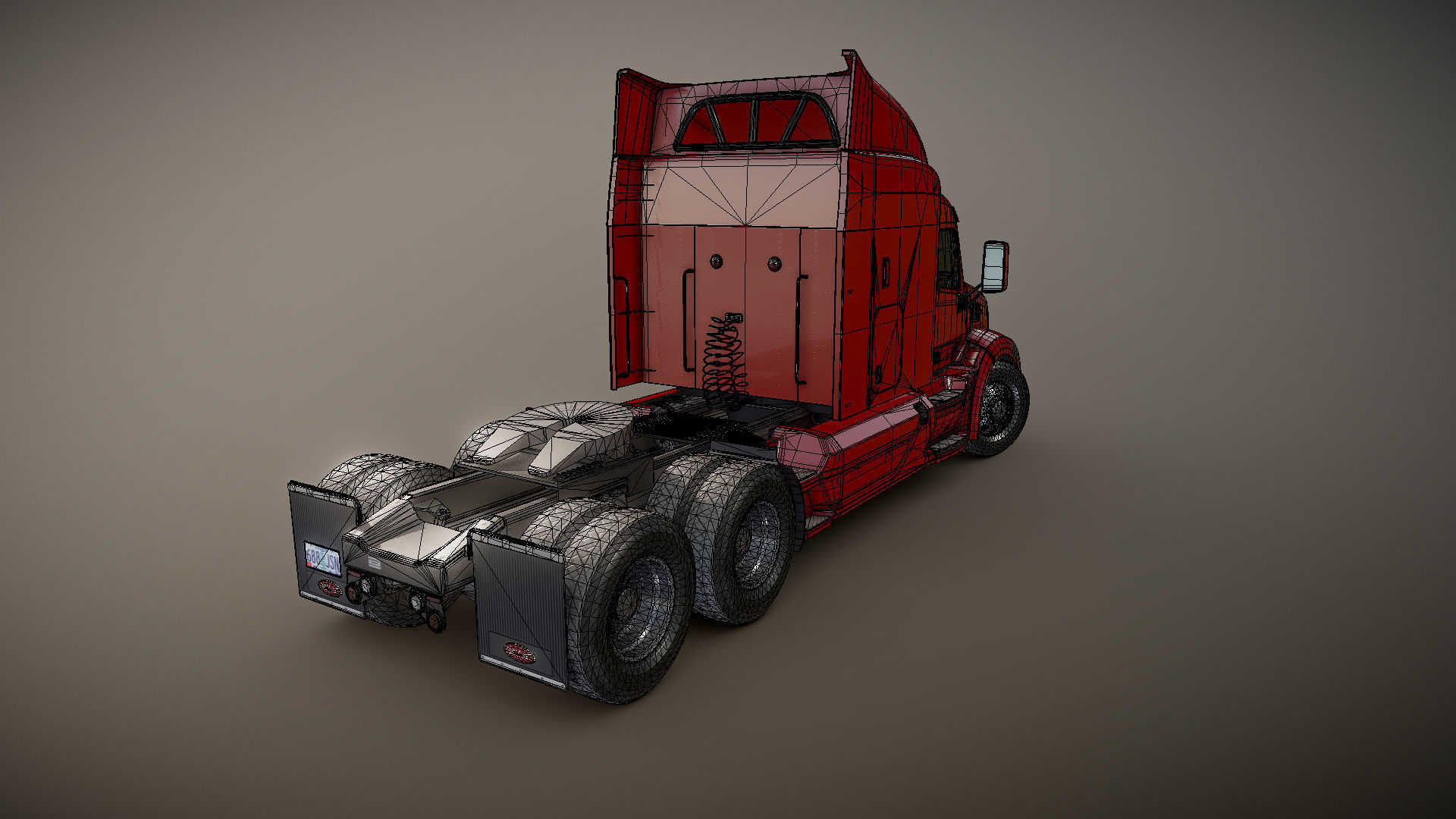 Peterbilt 579 truck Low-poly 3D model_30