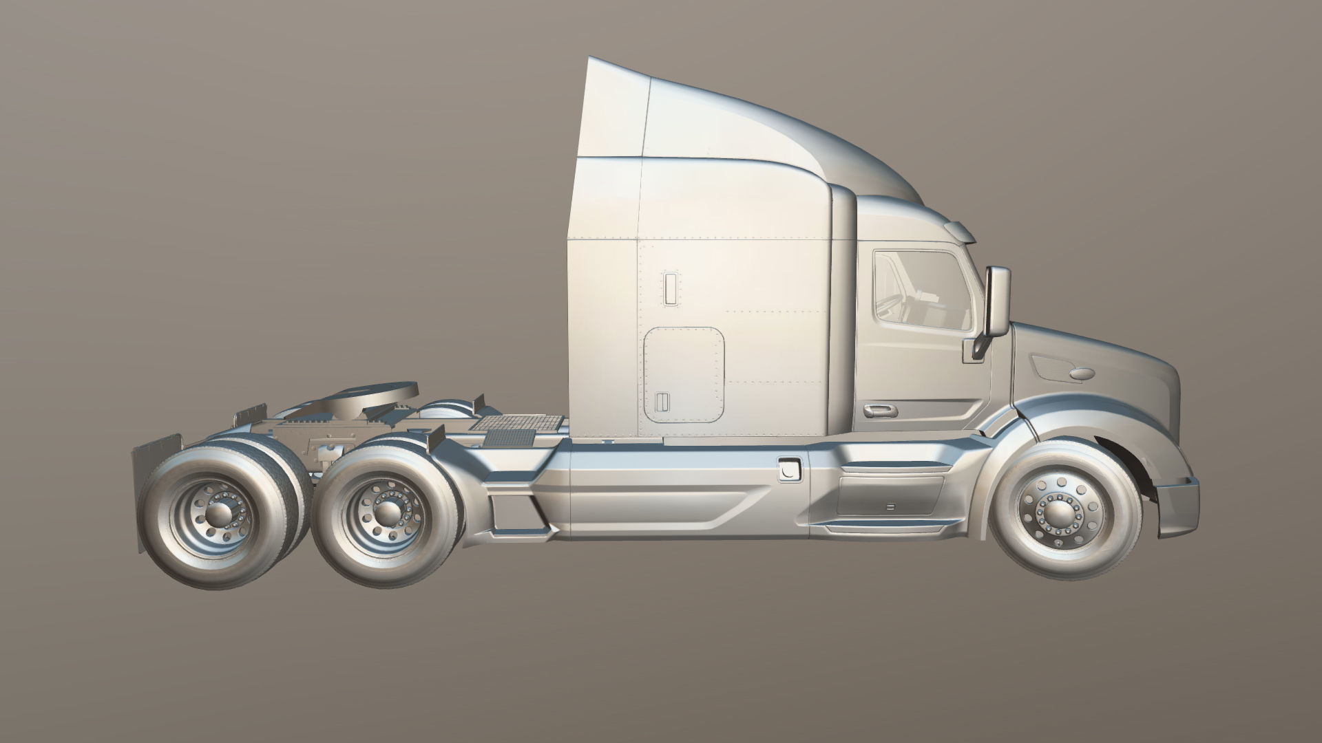 Peterbilt 579 truck Low-poly 3D model_32