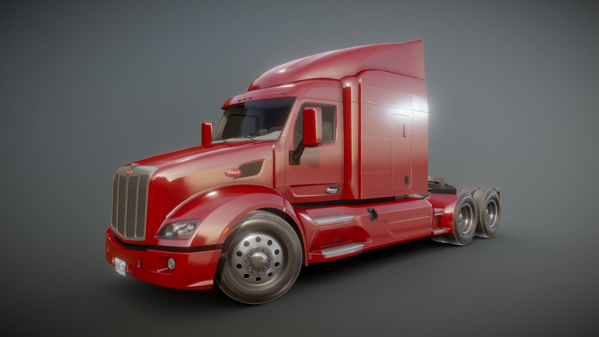 Peterbilt 579 truck Low-poly 3D model_18