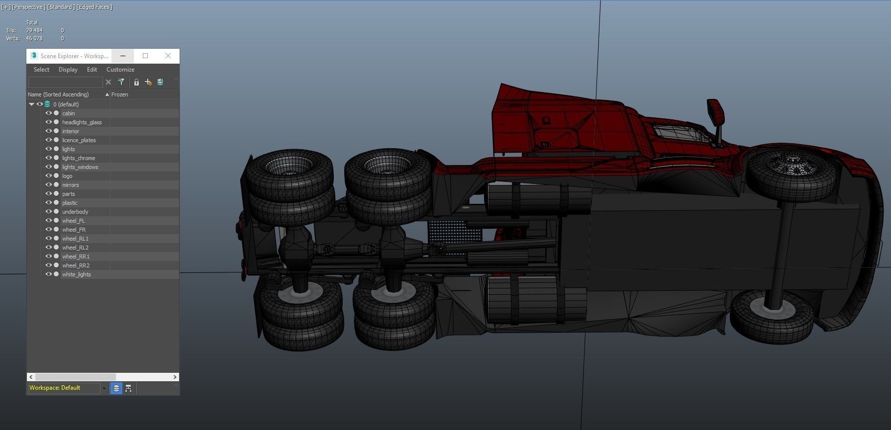 Peterbilt 579 truck Low-poly 3D model_39