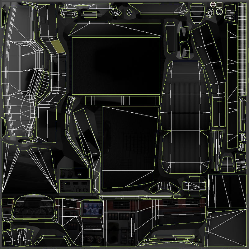 Peterbilt 579 truck Low-poly 3D model_46