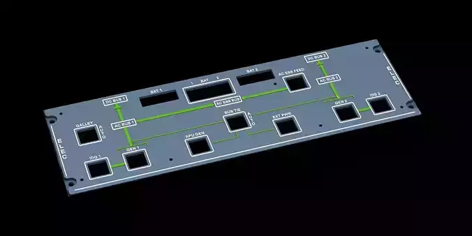 AIRBUS A320 OVERHEAD - ELEC PANEL 3D print model