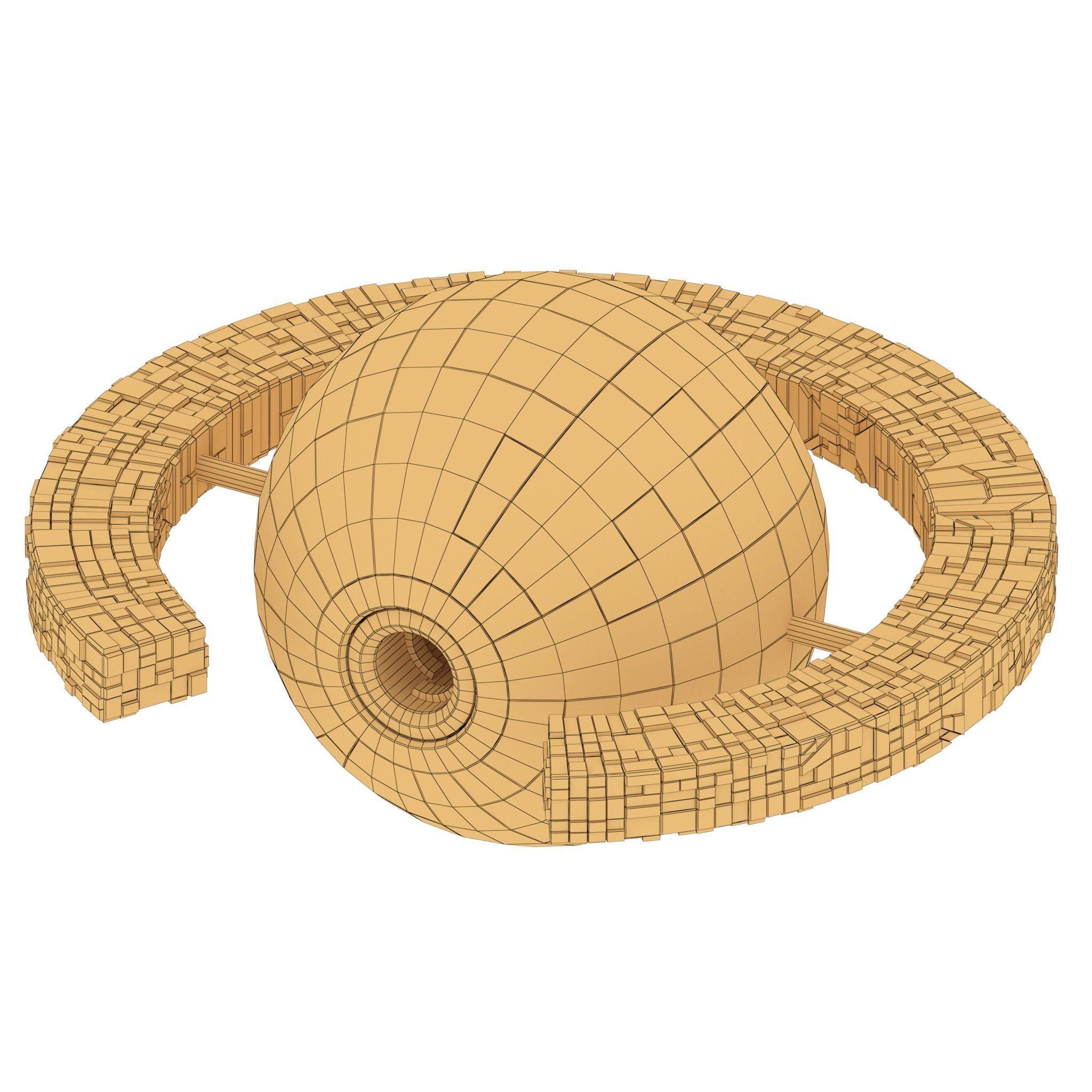 Space Station Sphere Mothership Low-poly 3D model_6