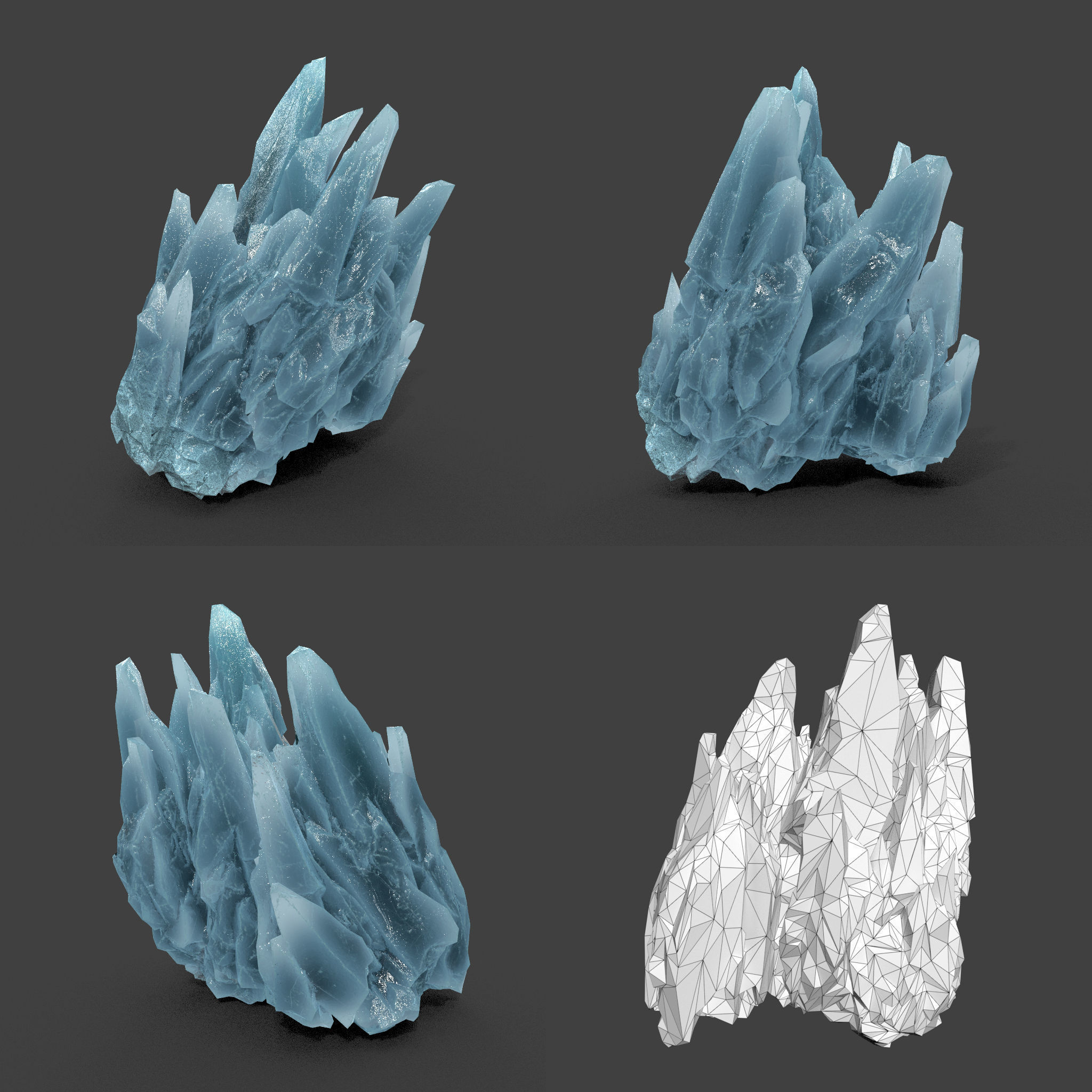 Scifi Spiky Ice 220616 - Ultra HD 16K Textures Low-poly 3D model_14