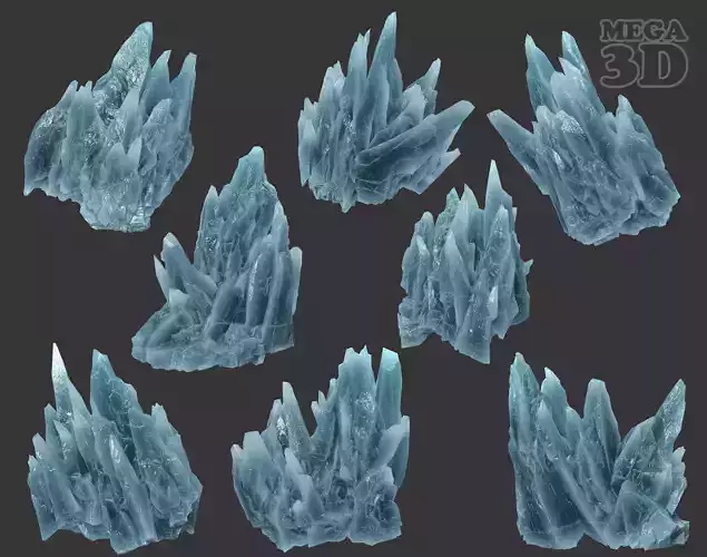 Scifi Spiky Ice 220616 - Ultra HD 16K Textures Low-poly 3D model
