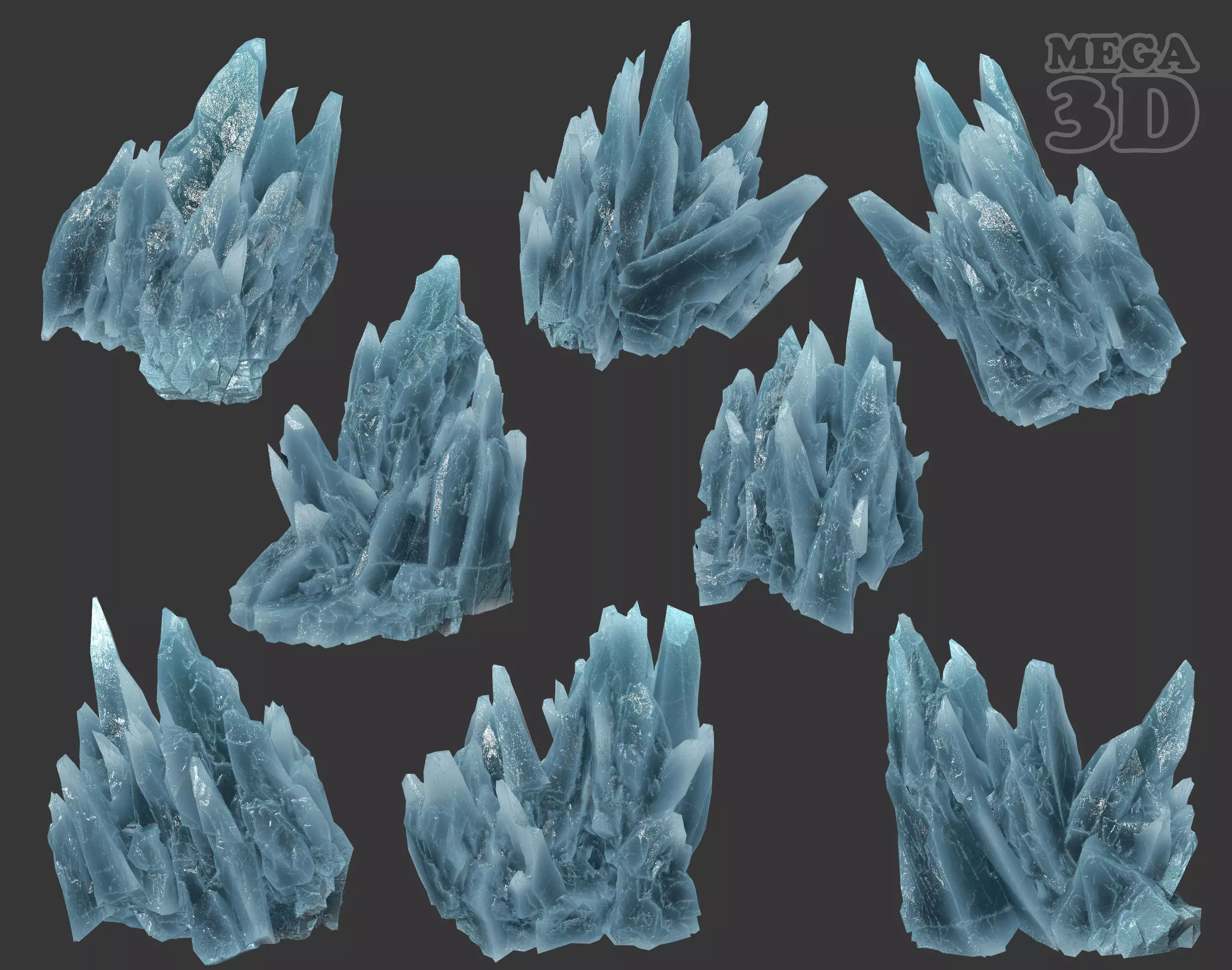 Scifi Spiky Ice 220616 - Ultra HD 16K Textures Low-poly 3D model_0