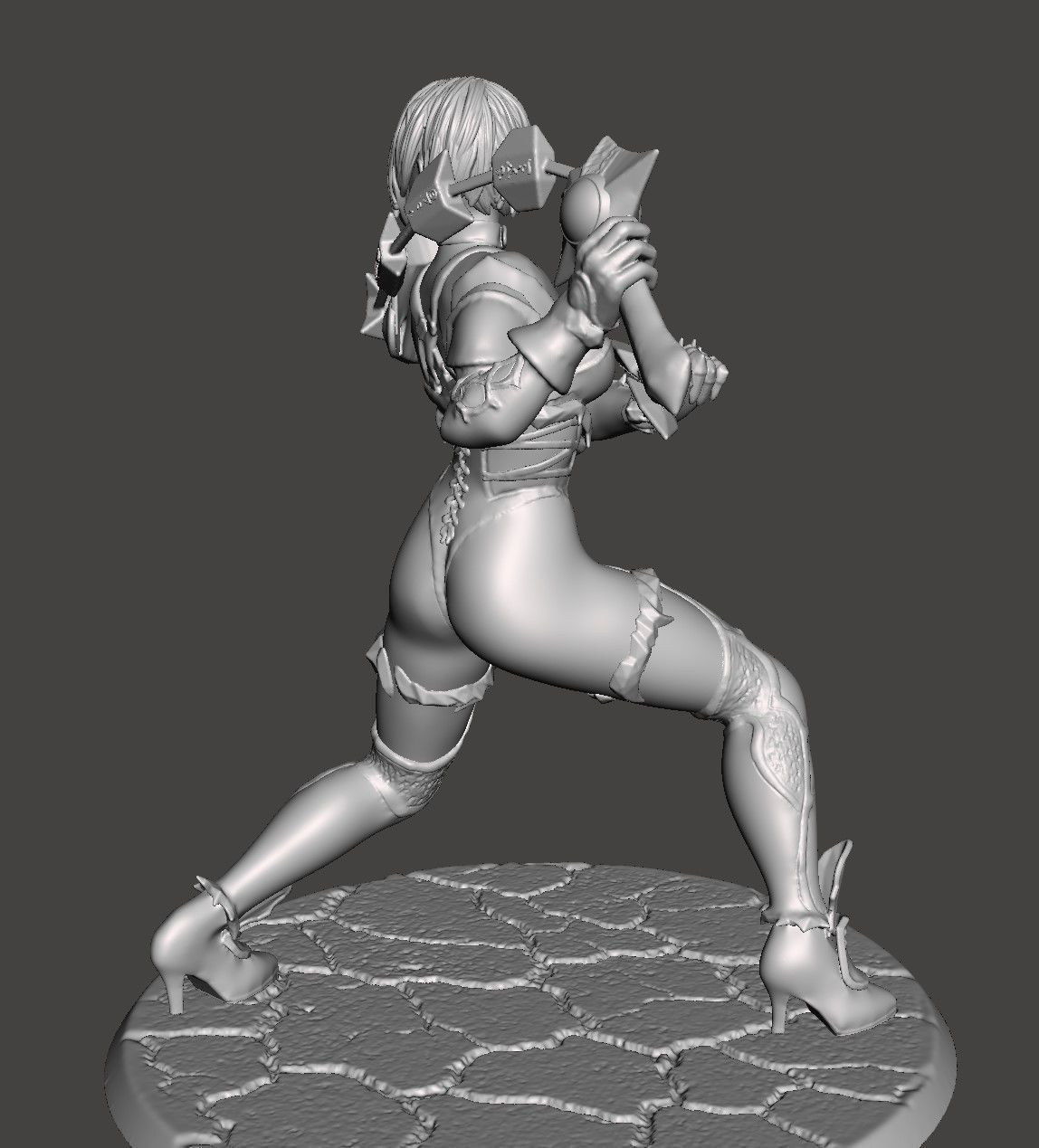 IVY VALENTINE - SOUL CALIBUR dynamic pose HIGH-poly STL 3D print model_25