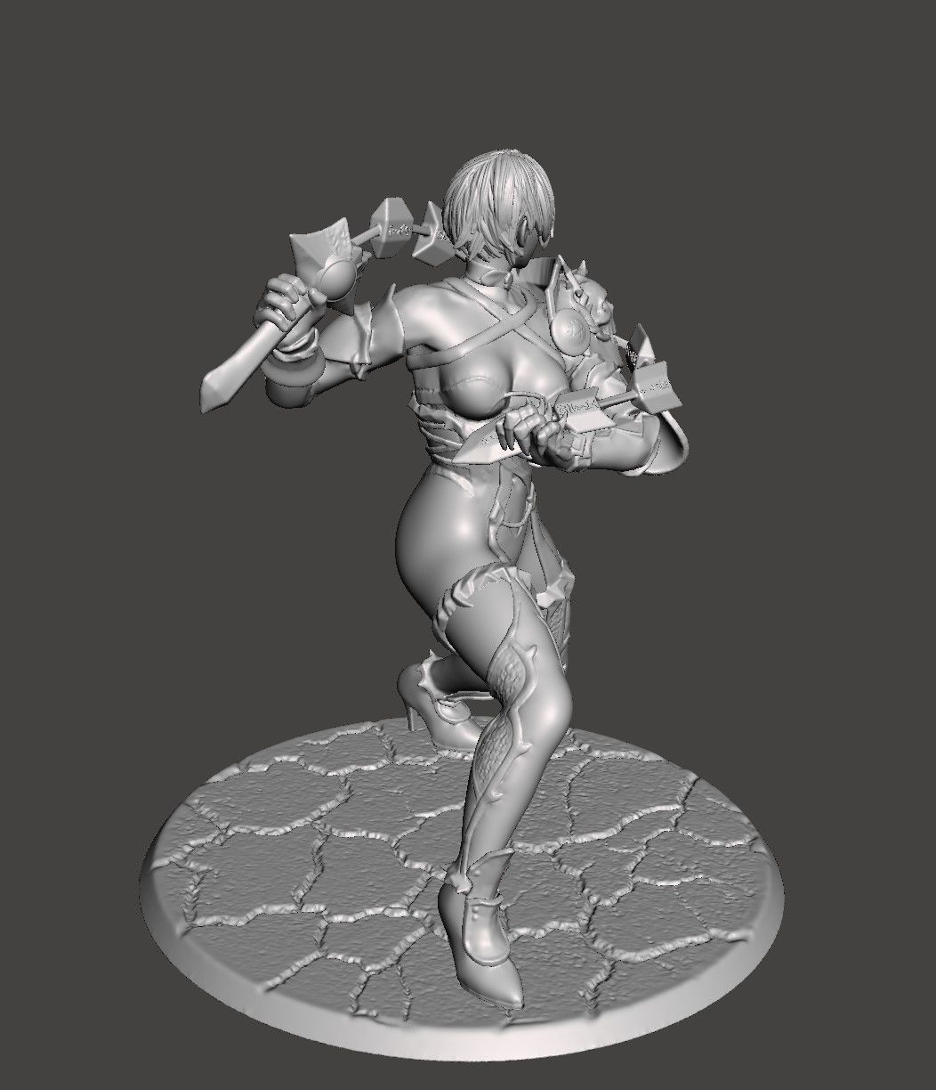 IVY VALENTINE - SOUL CALIBUR dynamic pose HIGH-poly STL 3D print model_17