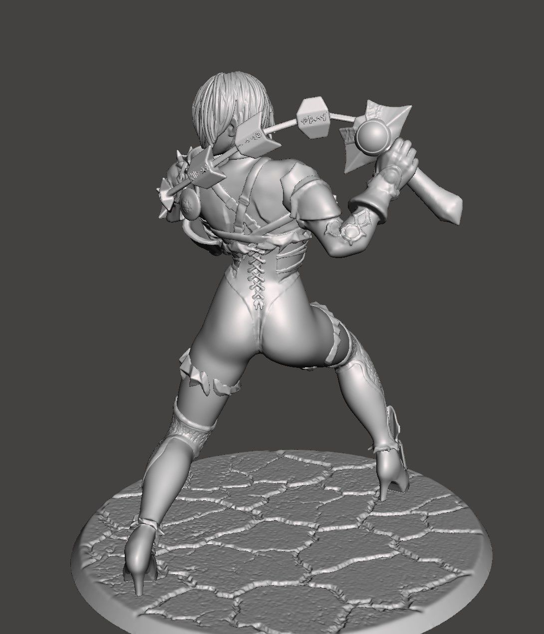 IVY VALENTINE - SOUL CALIBUR dynamic pose HIGH-poly STL 3D print model_4