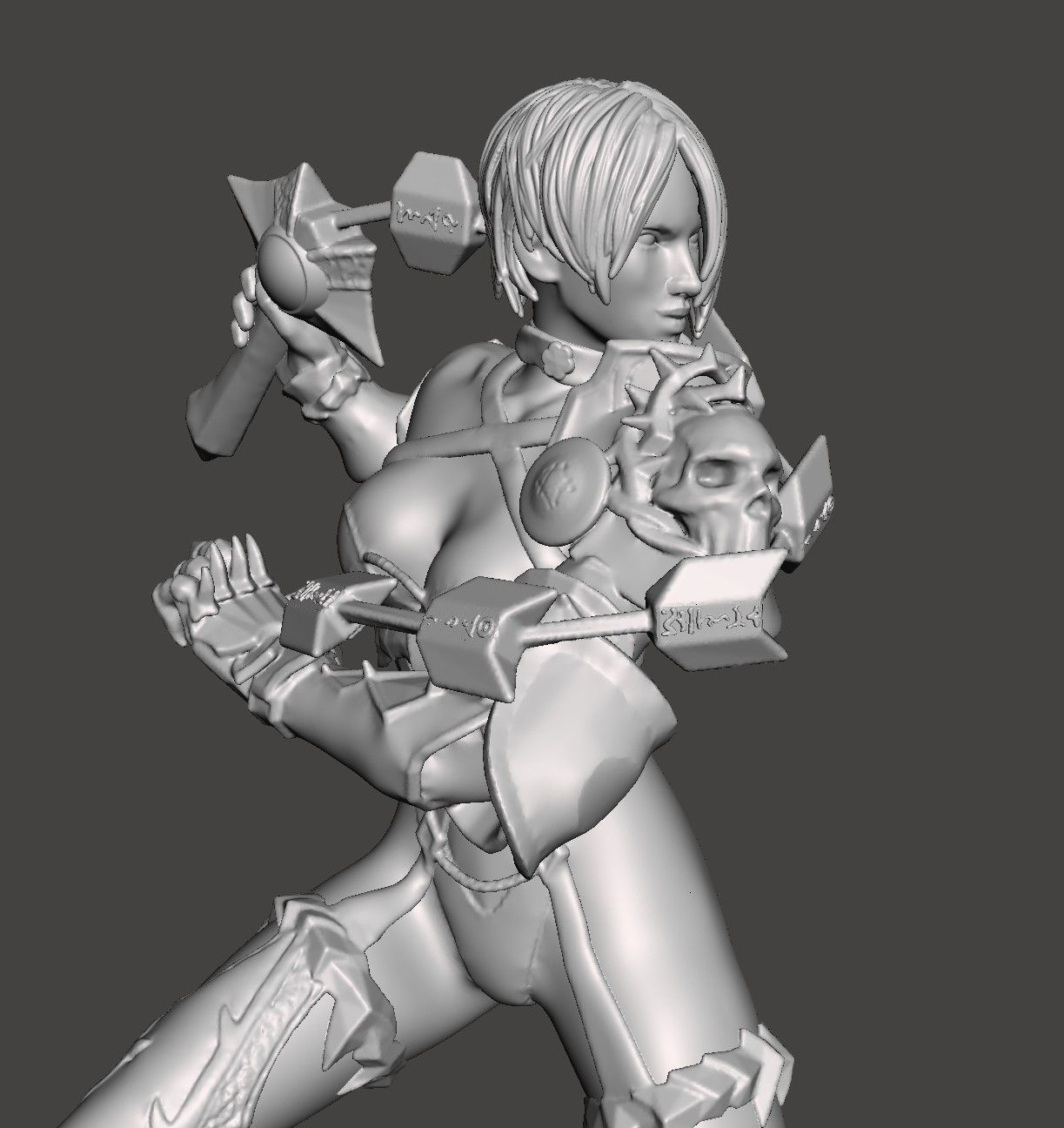 IVY VALENTINE - SOUL CALIBUR dynamic pose HIGH-poly STL 3D print model_12