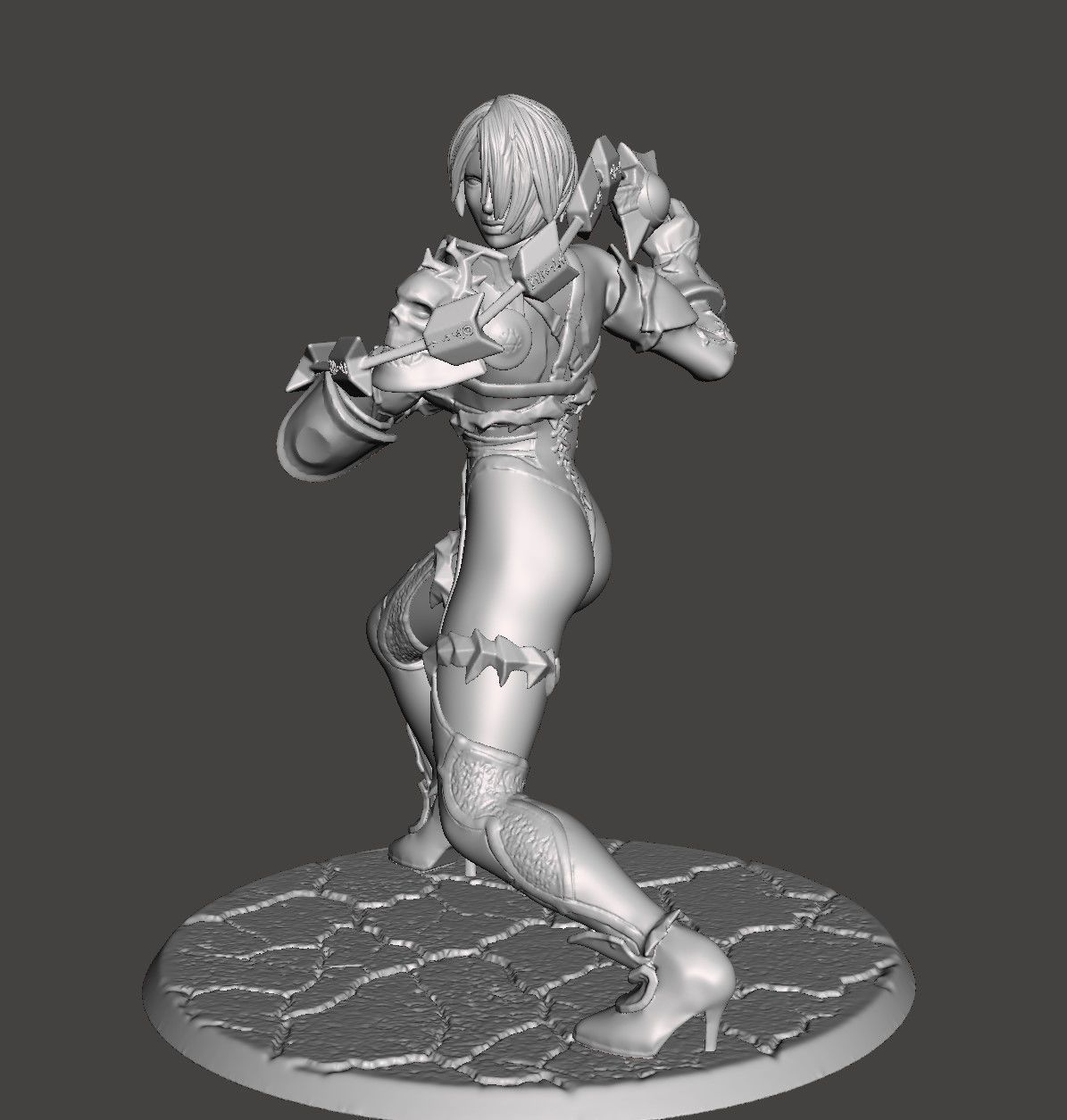 IVY VALENTINE - SOUL CALIBUR dynamic pose HIGH-poly STL 3D print model_23