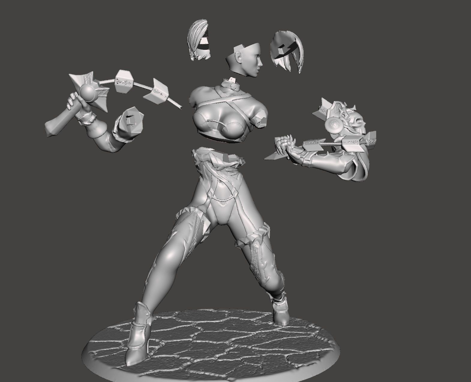 IVY VALENTINE - SOUL CALIBUR dynamic pose HIGH-poly STL 3D print model_29