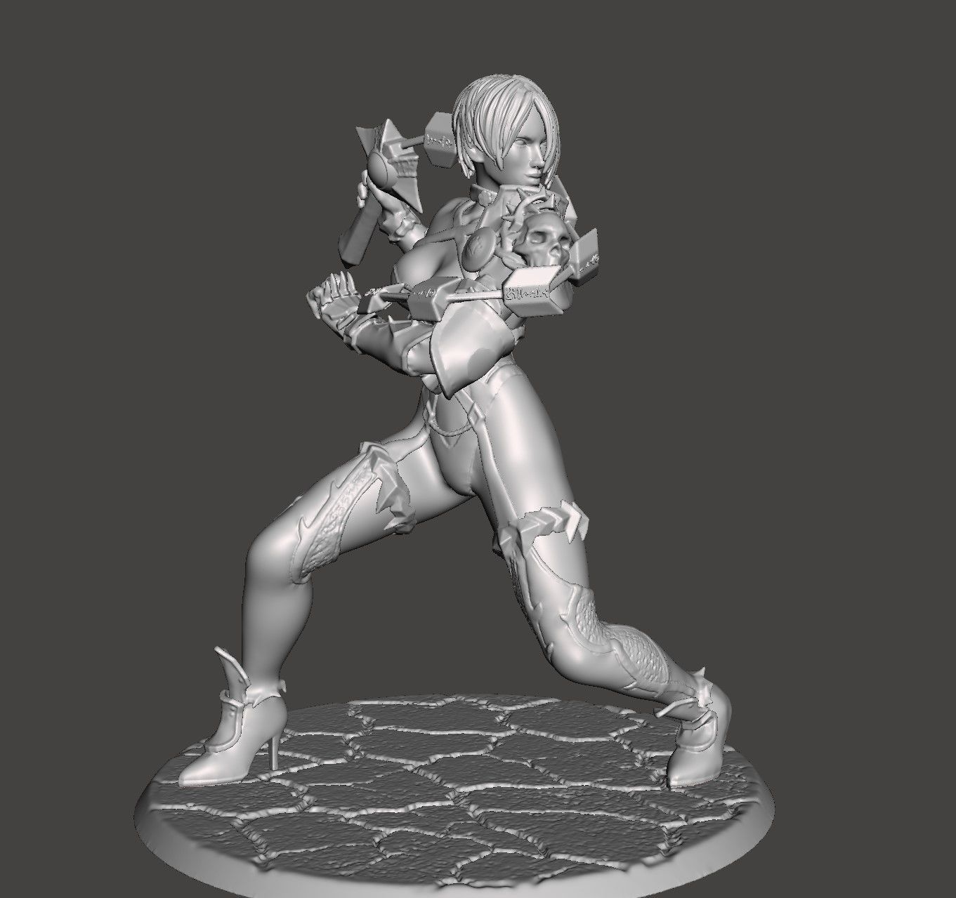 IVY VALENTINE - SOUL CALIBUR dynamic pose HIGH-poly STL 3D print model_2