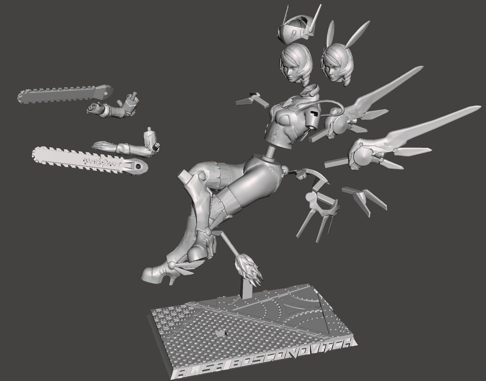 ALISA BOSCONOVITCH -TEKKEN 7 taunt  HI-Poly STL for 3D printing 3D print model_11