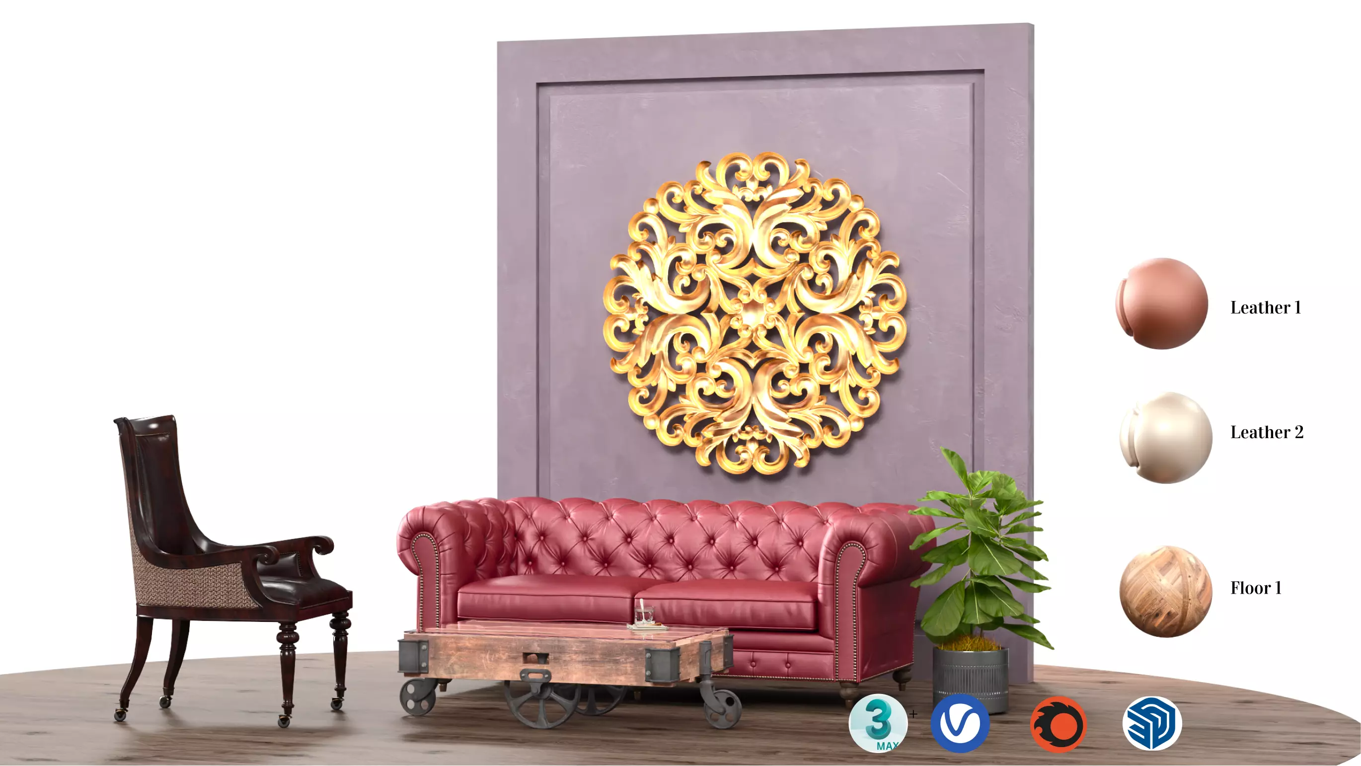 Classic Furniture  design 3d modeling  set  3D model_0