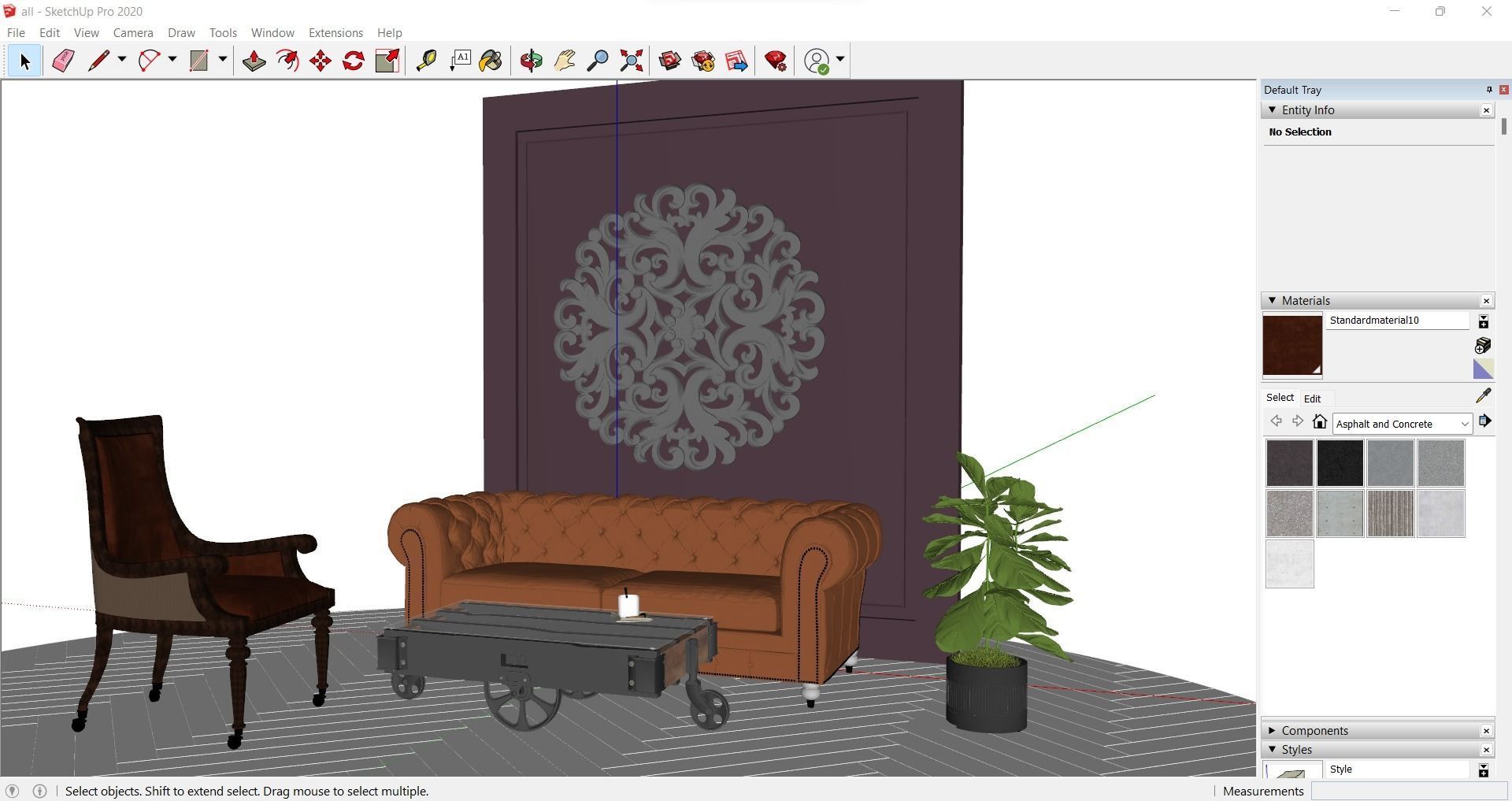 Classic Furniture  design 3d modeling  set  3D model_2