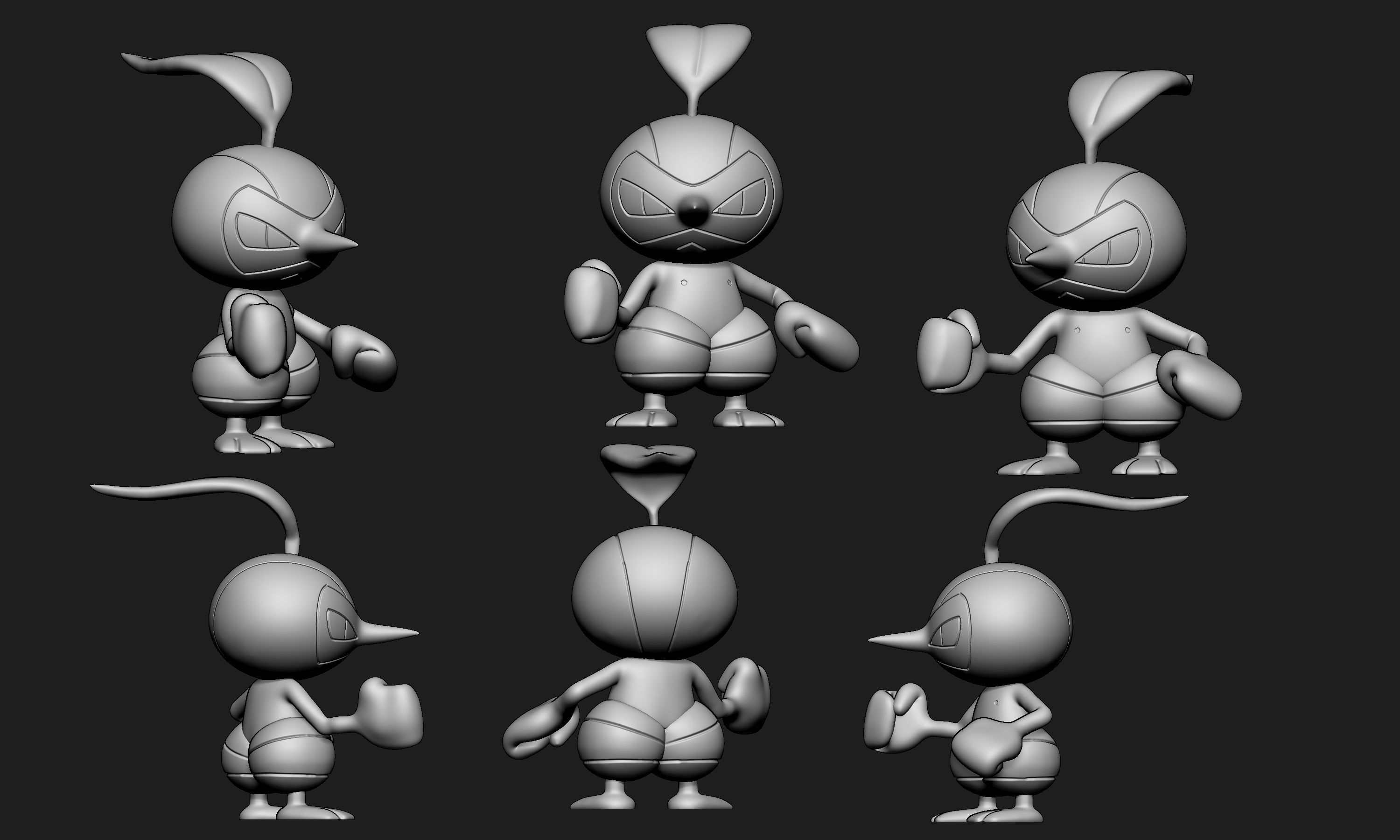 Pokemon - Seedot Nuzleaf and Shiftry with 2 poses each 3D print model_14