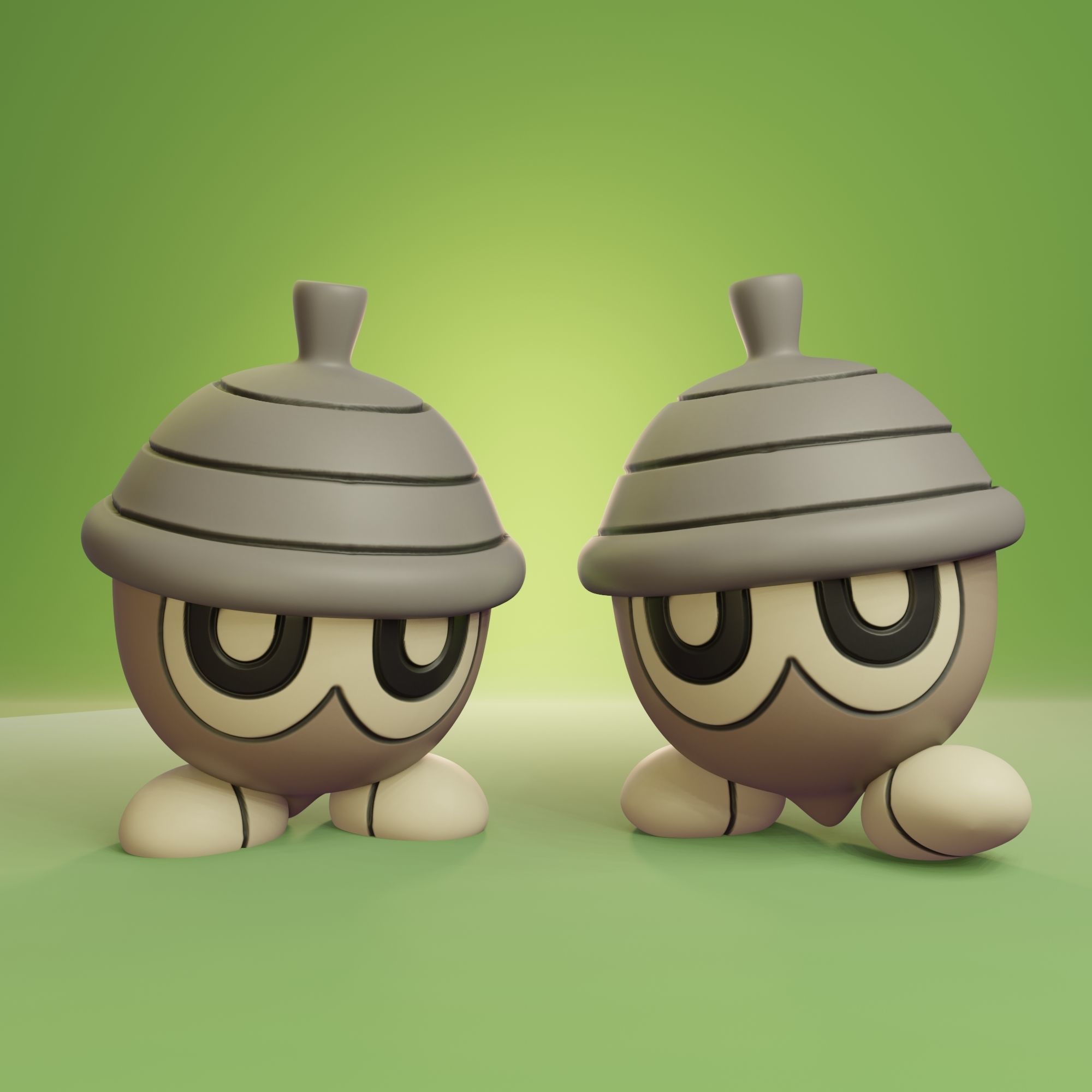 Pokemon - Seedot Nuzleaf and Shiftry with 2 poses each 3D print model_1