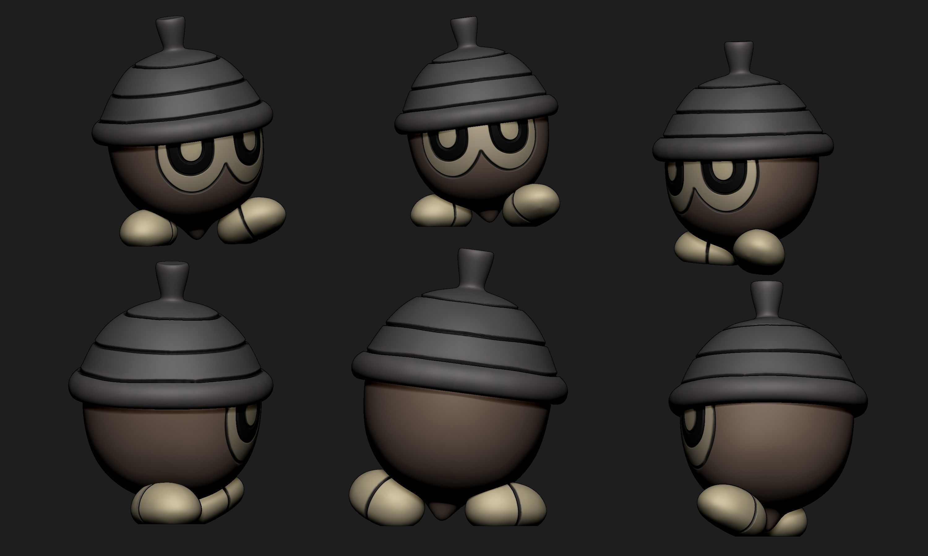 Pokemon - Seedot Nuzleaf and Shiftry with 2 poses each 3D print model_3