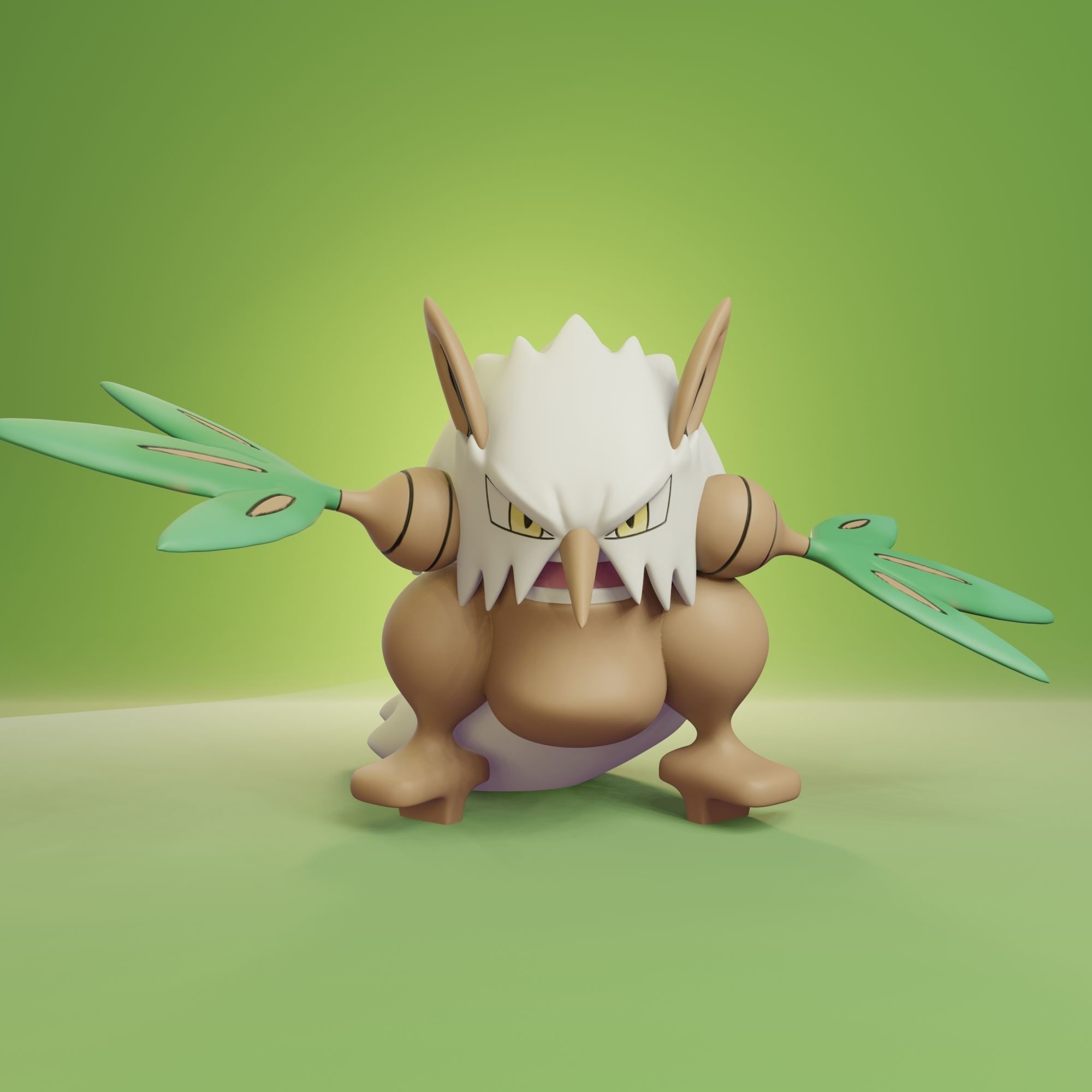 Pokemon - Seedot Nuzleaf and Shiftry with 2 poses each 3D print model_24