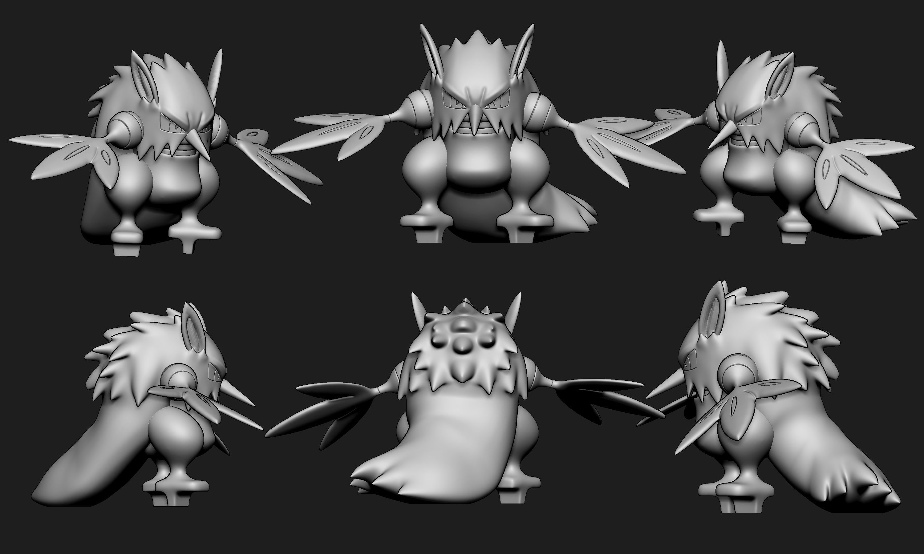 Pokemon - Seedot Nuzleaf and Shiftry with 2 poses each 3D print model_23