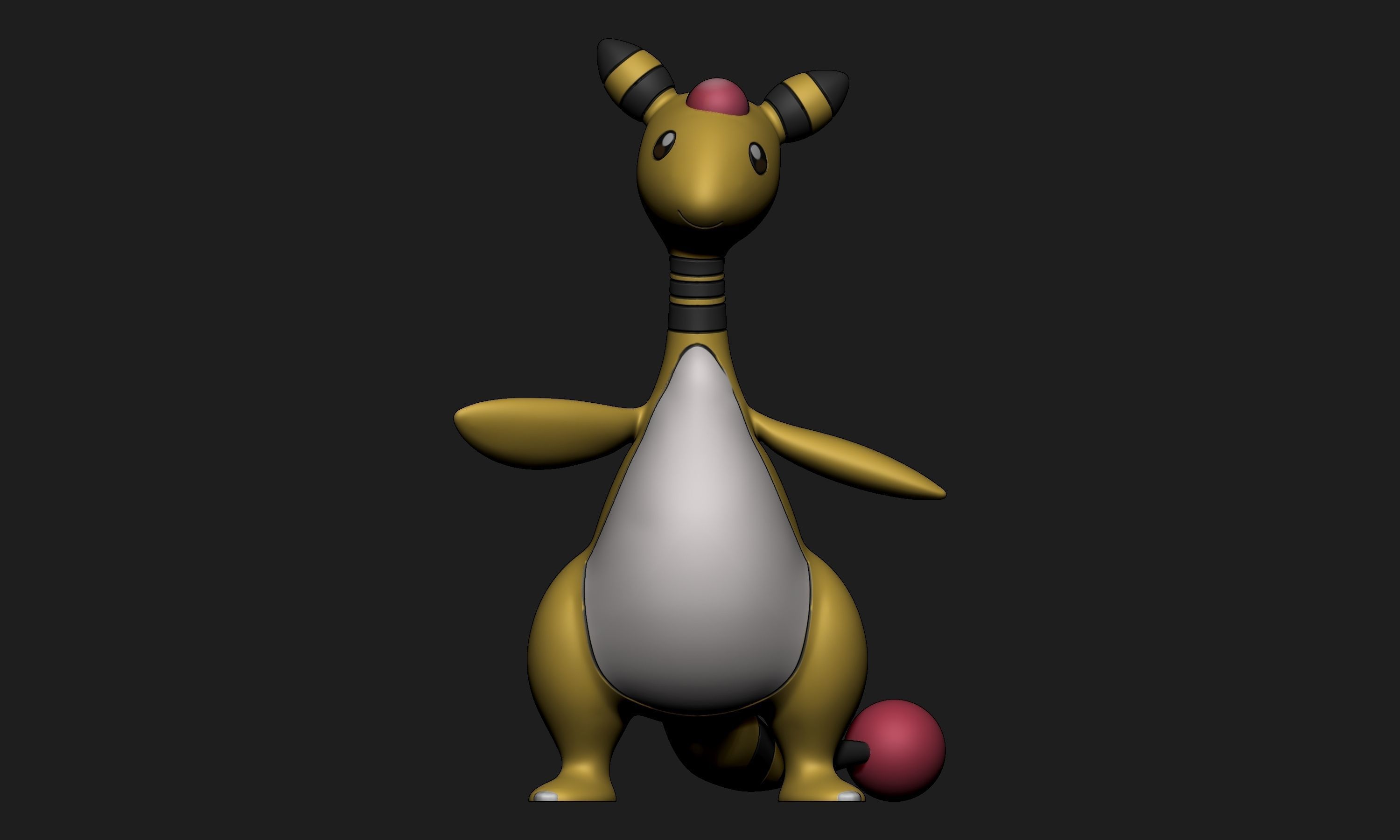 Pokemon - Ampharos with 2 different poses 3D print model_5