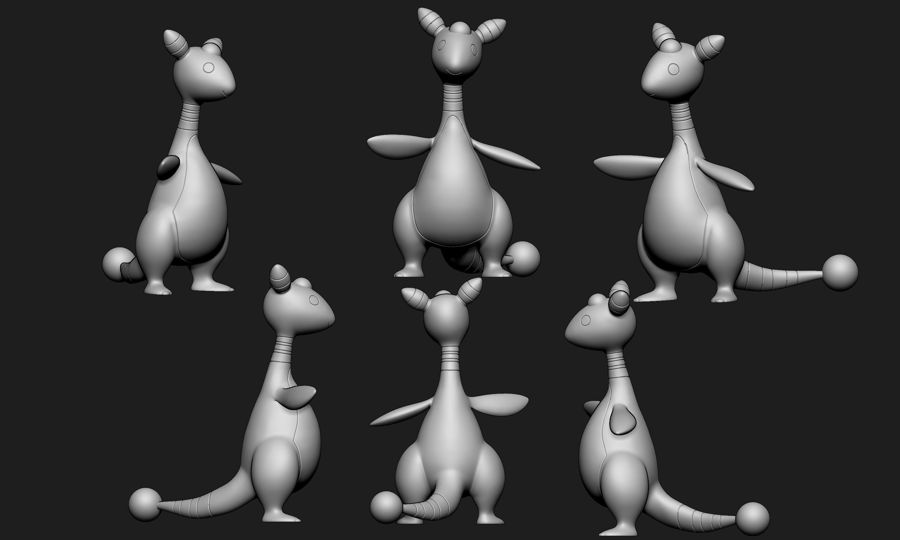 Pokemon - Ampharos with 2 different poses 3D print model_8