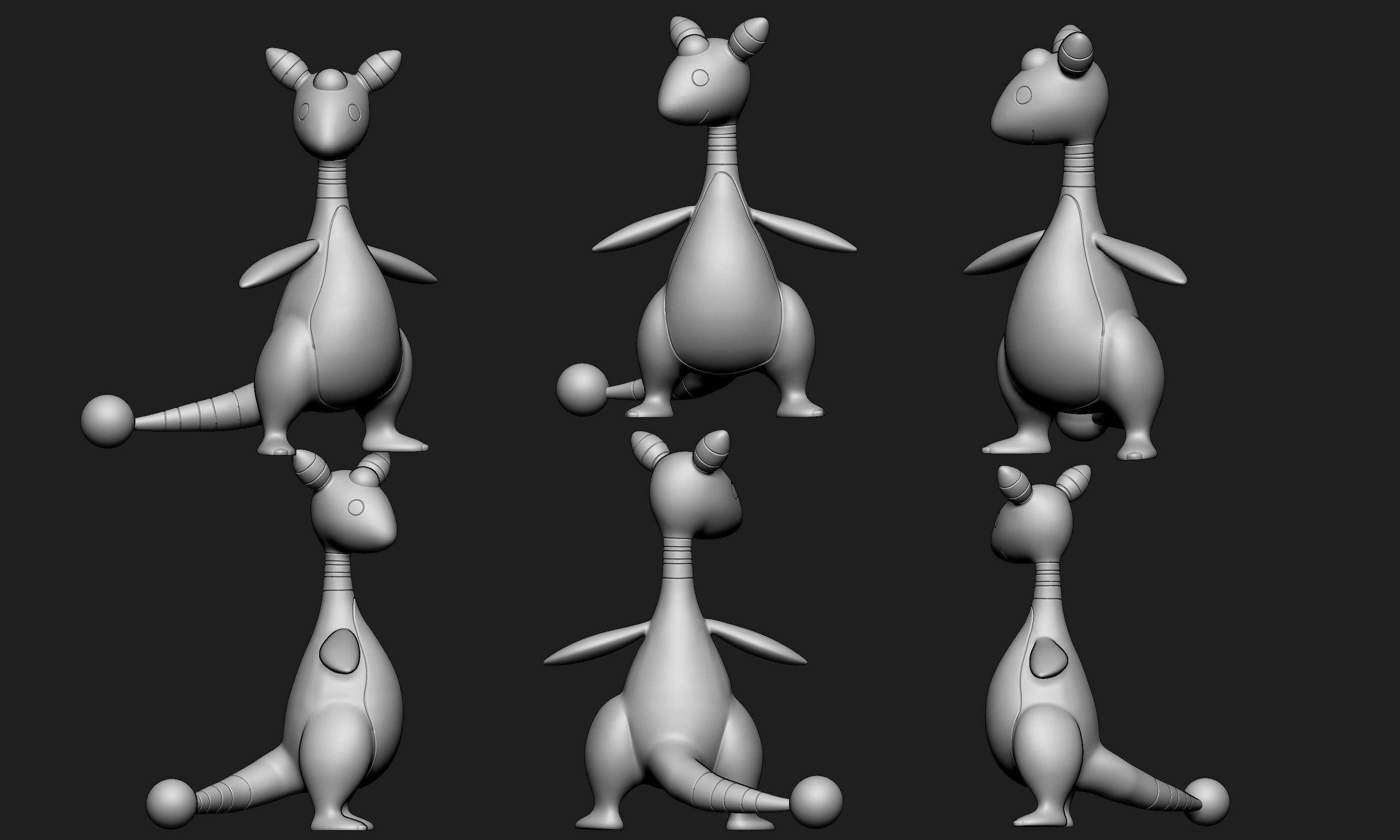 Pokemon - Ampharos with 2 different poses 3D print model_4