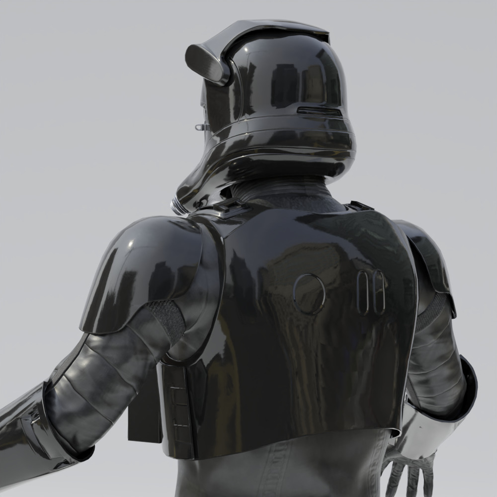 Star Wars- First Order Tie PIlot Game Ready Rigged Low-poly 3D model_4
