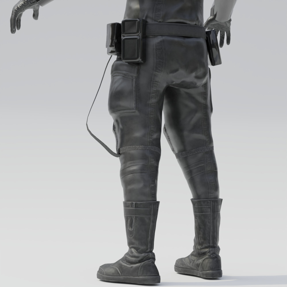 Star Wars- First Order Tie PIlot Game Ready Rigged Low-poly 3D model_5