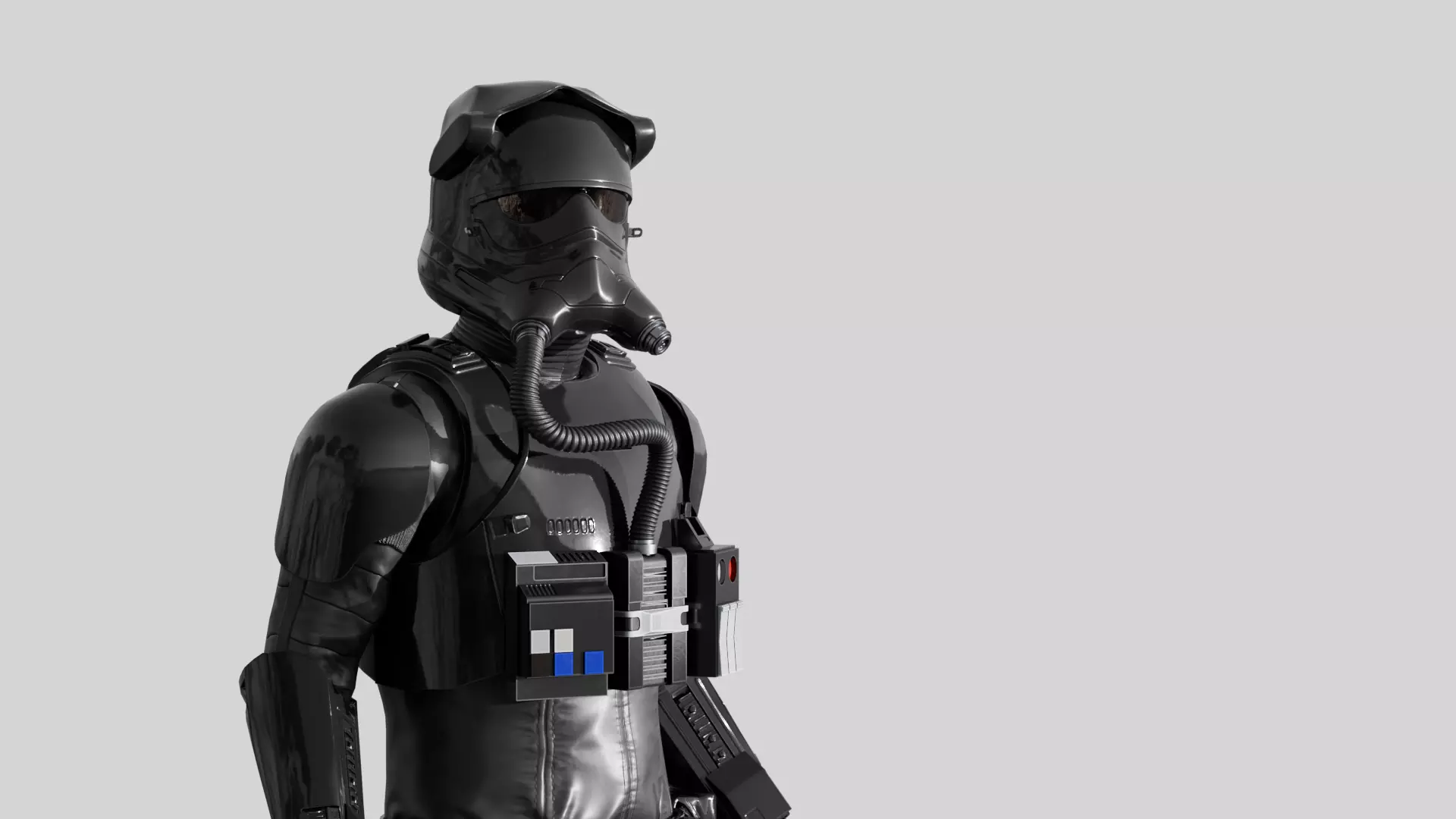 Star Wars- First Order Tie PIlot Game Ready Rigged Low-poly 3D model_0