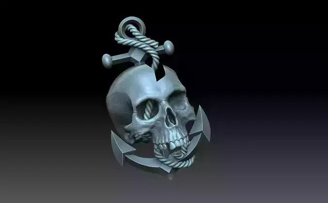 Skull with anchor