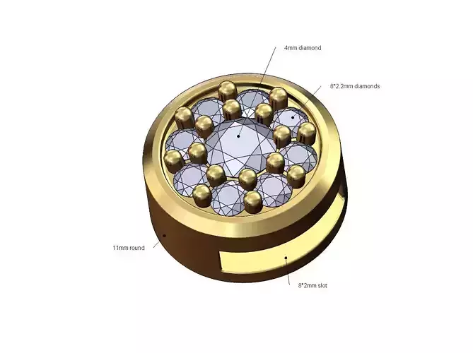 Round diamond cluster bracelet slider