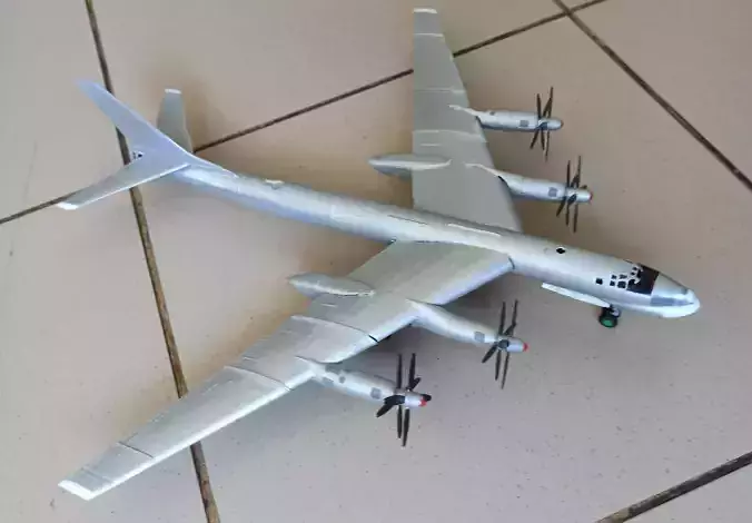 Tu-95 airplane with propellers 3D print model