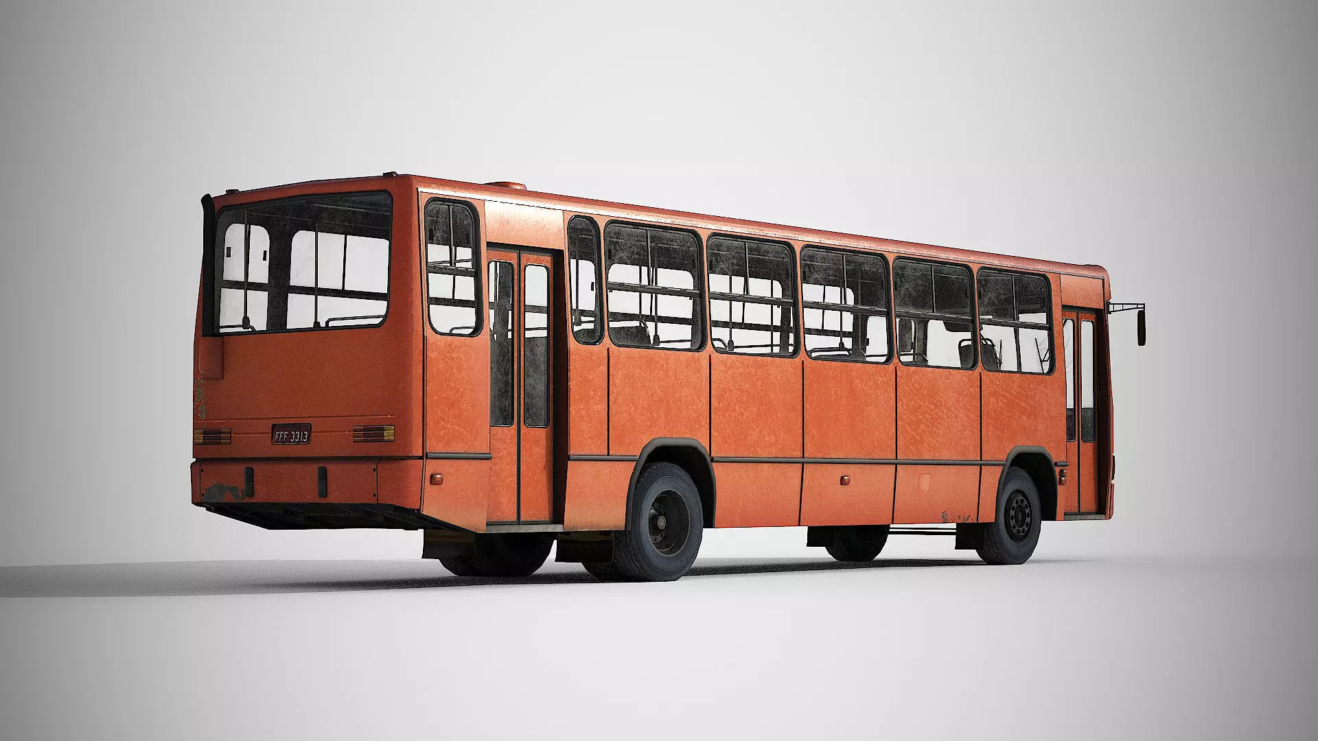 Urban Bus Low-poly 3D model_2