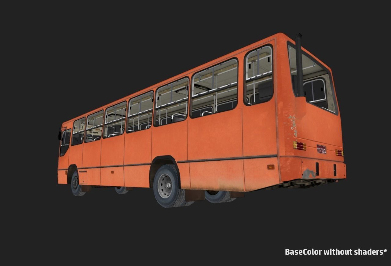 Urban Bus Low-poly 3D model_15