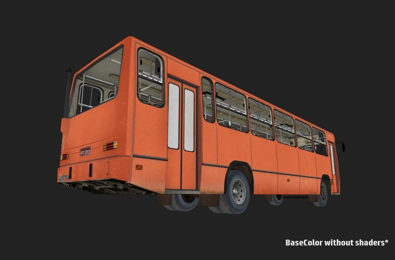 Urban Bus Low-poly 3D model_14