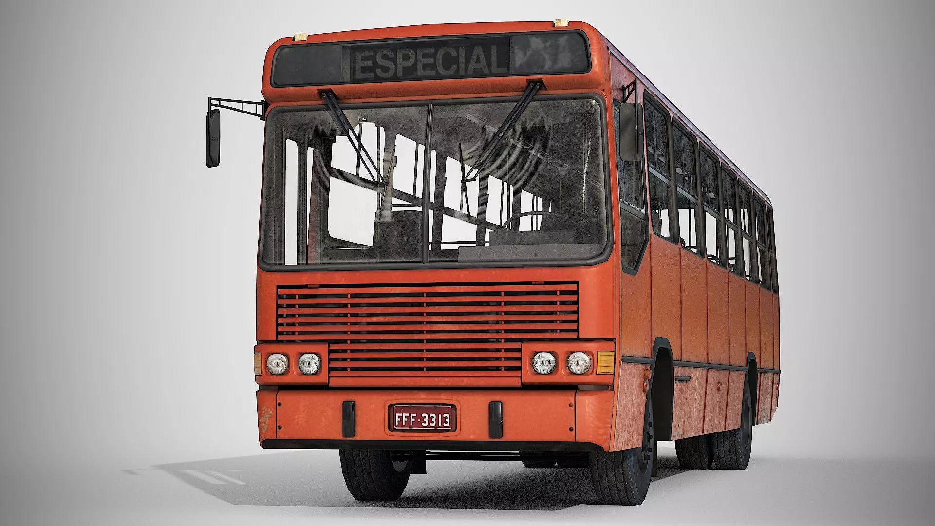 Urban Bus Low-poly 3D model_8
