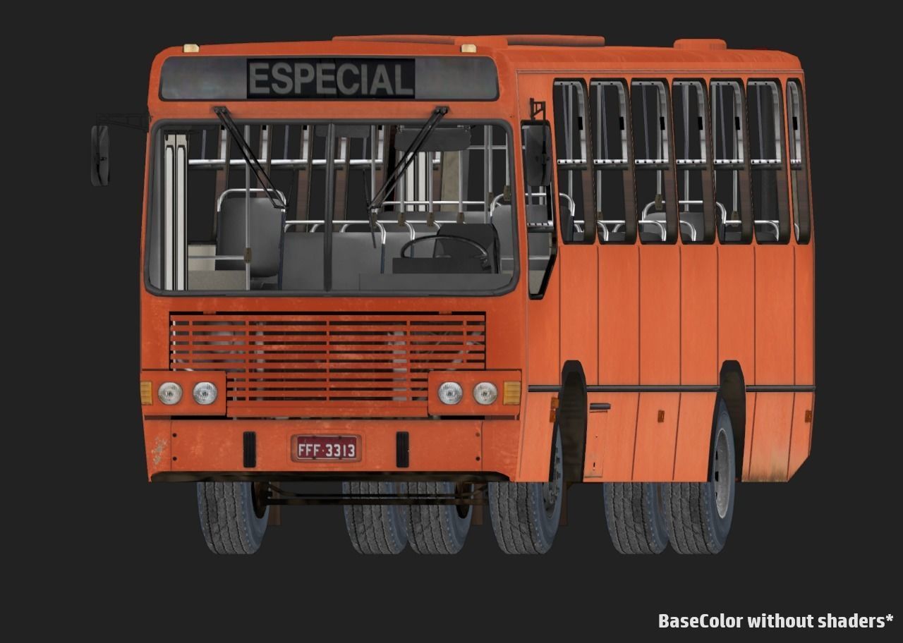 Urban Bus Low-poly 3D model_17