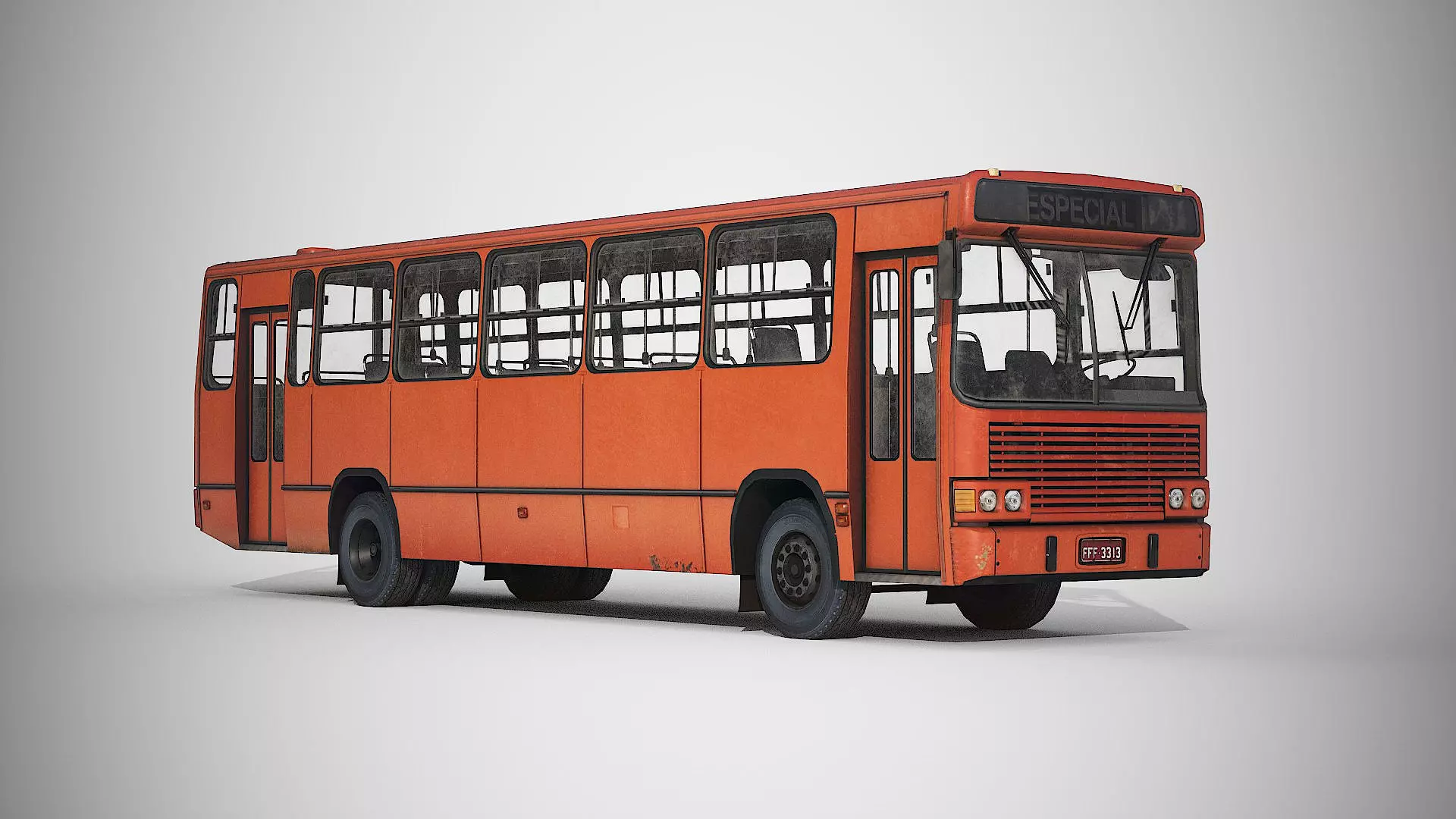 Urban Bus Low-poly 3D model_0