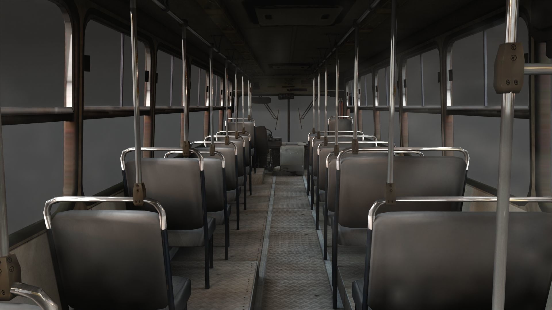 Urban Bus Low-poly 3D model_9