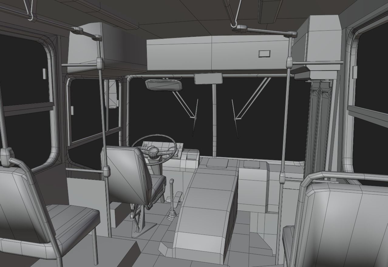 Urban Bus Low-poly 3D model_26