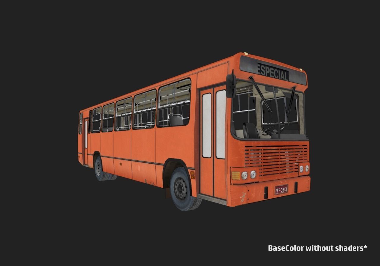 Urban Bus Low-poly 3D model_13